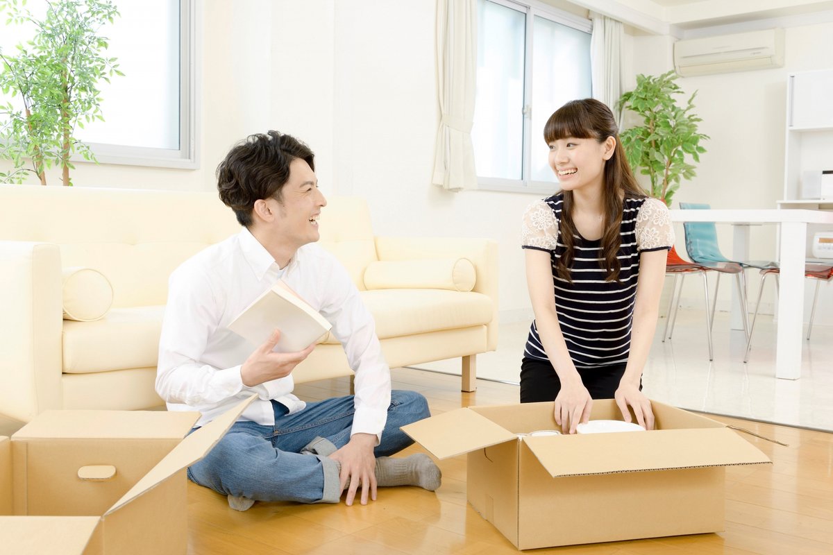 荷造り中のお客様
